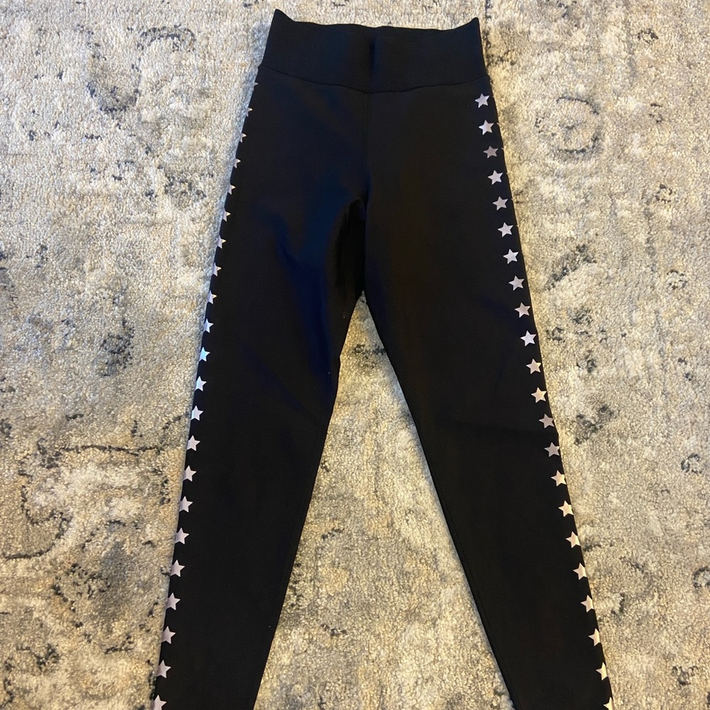 Ultracor Leggings Mini Pink Silver Star Leggings Size Small Black